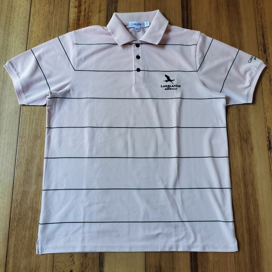 美品　Calvin Klein golf　カルバンクライン　ポロシャツ　S　薄めのサーモンピンク　LAKELANDS