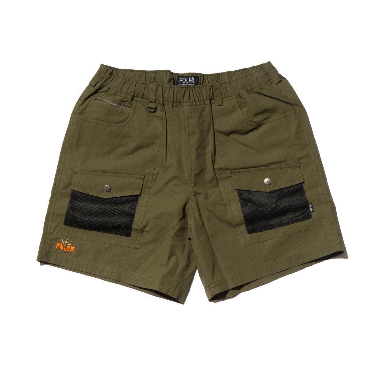 ☆sale/新品/正規品/特価 POLER CT RIP RELAX FIT BUSH SHORTS | Color:OLIVE | Size:S/78cm | ポーラー/ブッシュショーツ