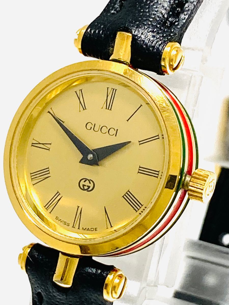 良品！　GUCCI グッチ　電池＆ベルト新品交換済み　レディース腕時計