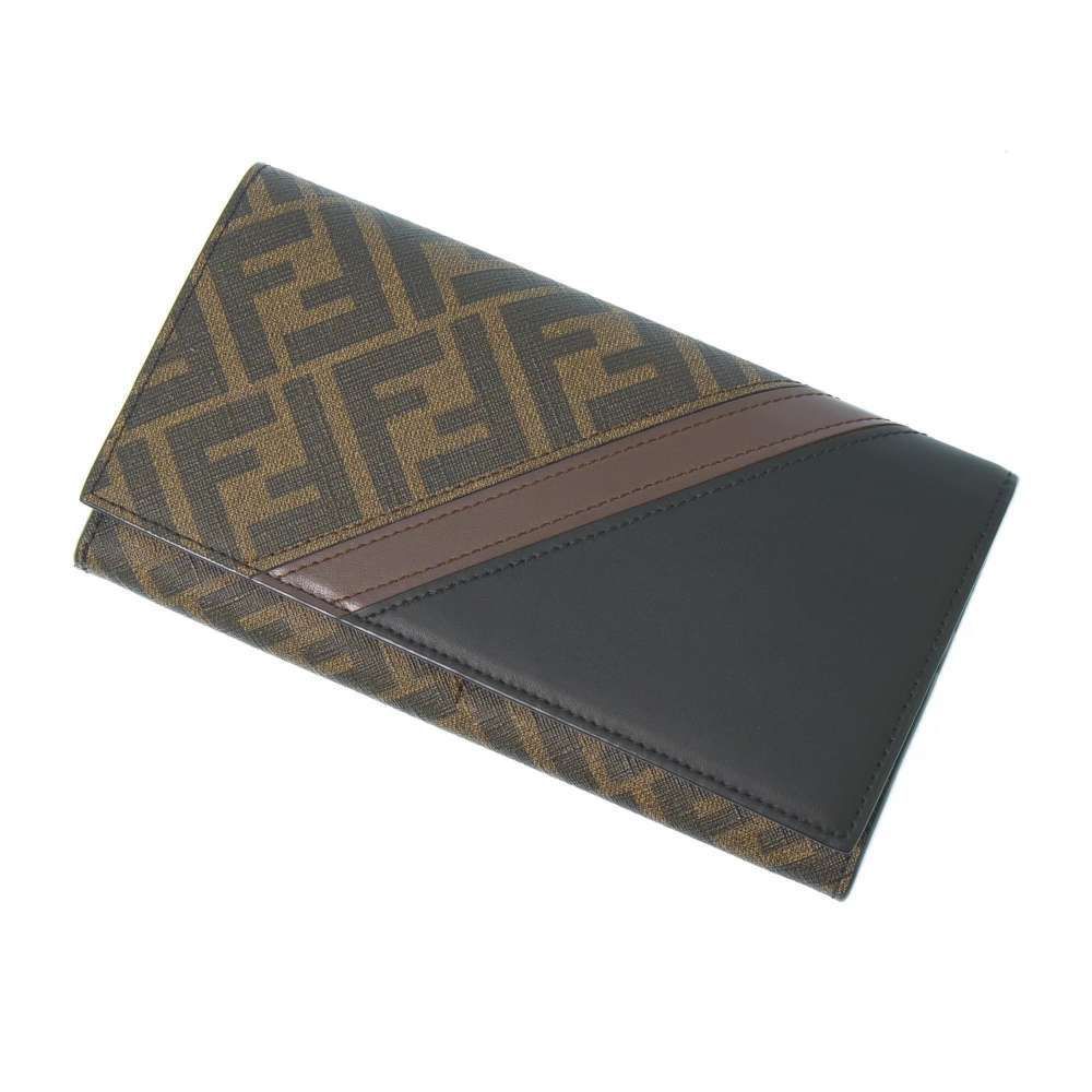 フェンディ 長財布 ズッカ柄 PVC/レザー 7M0264 FENDI メンズ 黒