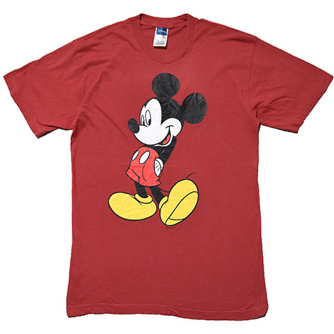 【M】 ディズニー ミッキーマウス キャラクター Tシャツ メンズM Disney ディズニーランド アメカジ 古着 BA3405