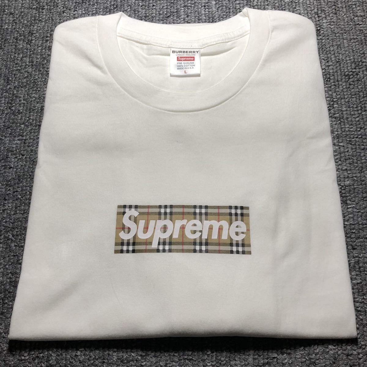 新品未開封 Supreme Burberry Box Logo Tee Black Tシャツ 22SS 黒