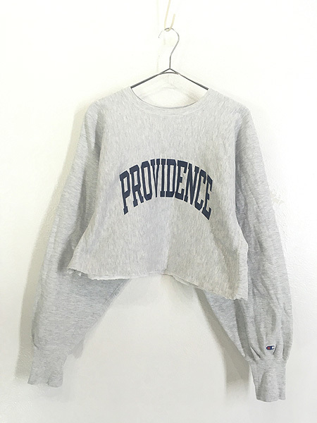 レディース 古着 90s USA製 Champion Reverse Weave 「PROVIDENCE」 カットオフ スウェット XL 古着