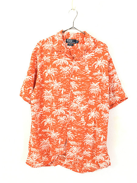 素晴らしい 開襟 ヤシの木 「CALDWELL」 Lauren Ralph Polo 90s 古着