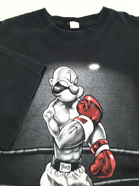 古着 00s USA製 Popeye 「THE GREATEST」 ポパイ vs ブルート ボクシング Tシャツ XXL 古着_画像5