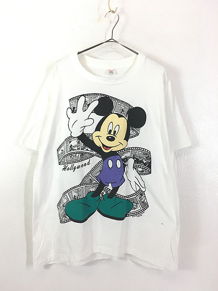 古着 90s USA製 Disney Mickey ミッキー ムービー フィルム Tシャツ XL 古着_画像1