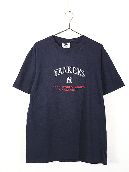 古着 90s MLB NY Yankees ヤンキース 1996 World Series 刺しゅう Tシャツ M 古着_画像1