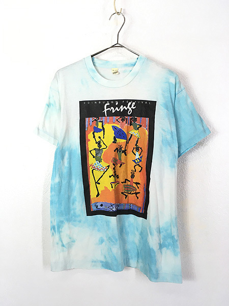 古着 80s Edinburgh Festival Fringe アート フェス 絵画 タイダイ Tシャツ XL 古着_画像1