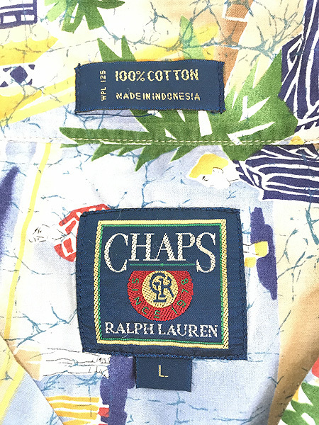 古着 90s CHAPS Ralph Lauren セーリング アート アロハ ハワイアン シャツ XL 古着_画像7