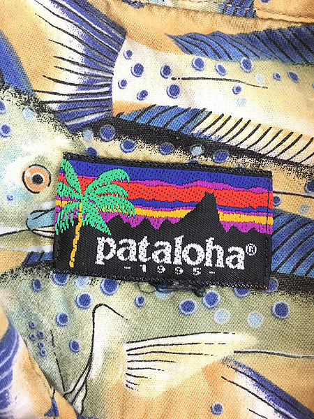 古着 90s Patagonia 「Pataloha パタロハ」 貴重!! マヒマヒ 総柄 アロハ ハワイアン シャツ XL位 古着_画像7
