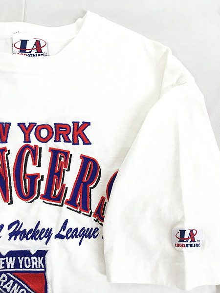 古着 90s USA製 NHL New York Rangers レンジャーズ 刺しゅう Tシャツ L 古着_画像5