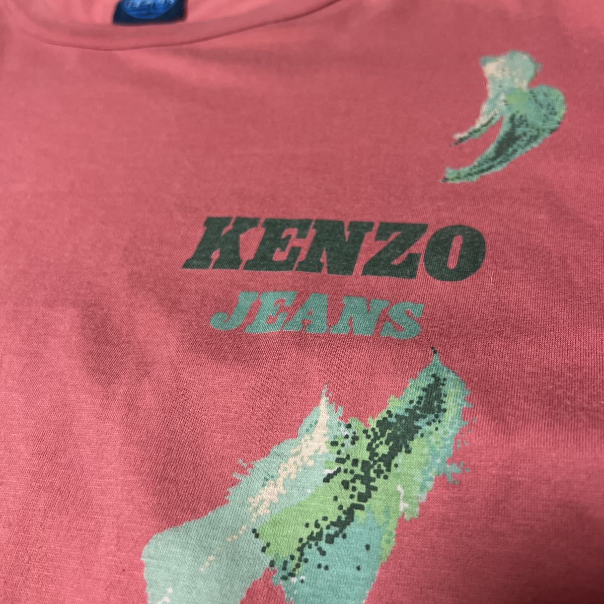 90s KENZO JEANS ケンゾー 高田賢三 ロゴ プリント ビンテージ 半袖Tシャツ_画像3