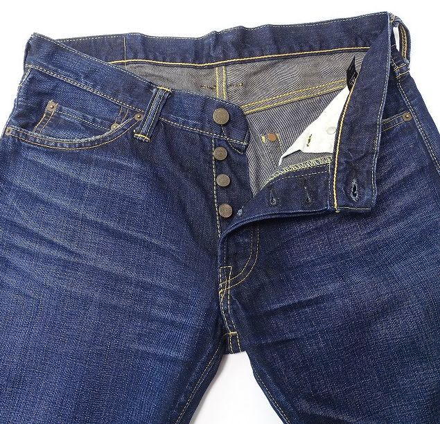 TMT чай Emuti BIG HOLIDAY нашивка вышивка Denim брюки кнопка fly джинсы сделано в Японии цвет .. мужской (L-34) индиго *S-527