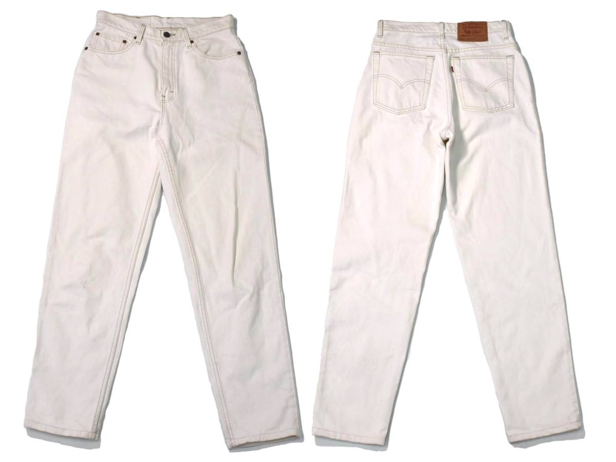 [実寸29/30] 95' Levi's 521 スリム テーパード デニム パンツ ホワイト USA製 珍品 リーバイス ジーンズ 606 白 ビンテージ vintage 90s