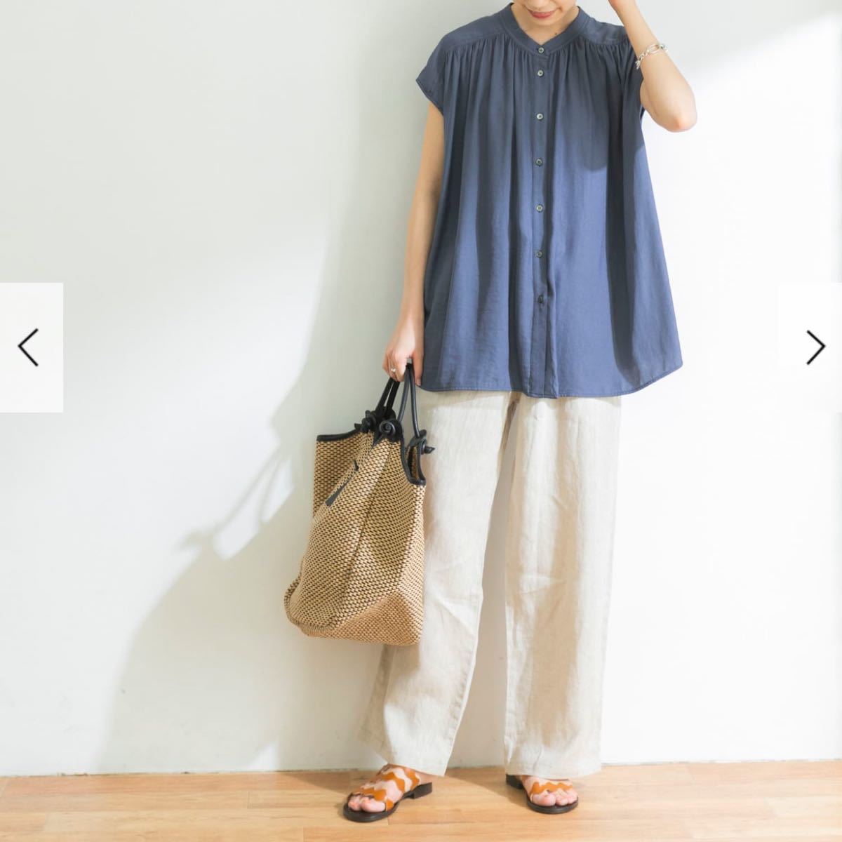 リネンイージーワイドパンツ 新品未使用 ナチュラル フリーサイズ