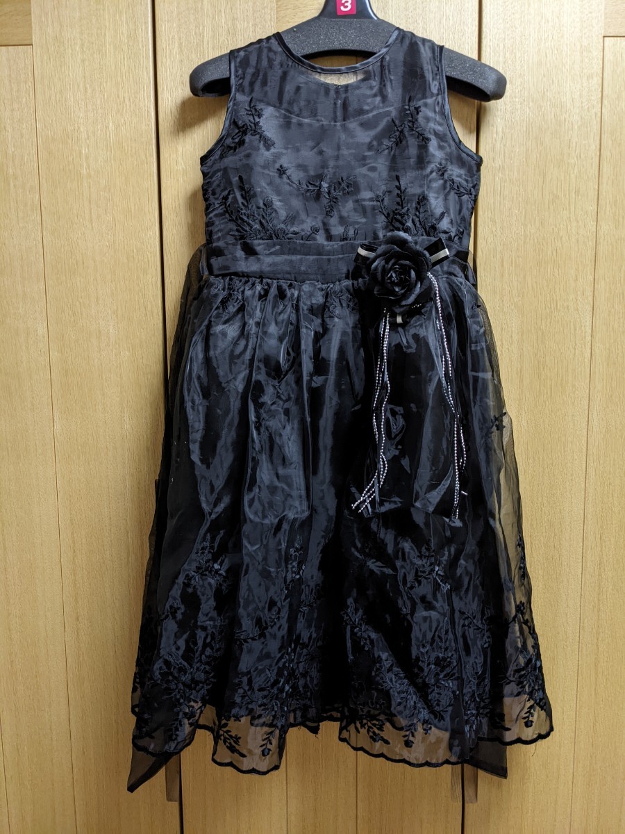 BabyStyle 子供用ドレス 発表会 リボン付き 黒 - フォーマル