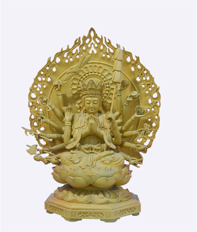 新作 特大高56cm 井波彫刻 彩金 切金 香樟材 木彫仏教 仏師で仕上げ品 