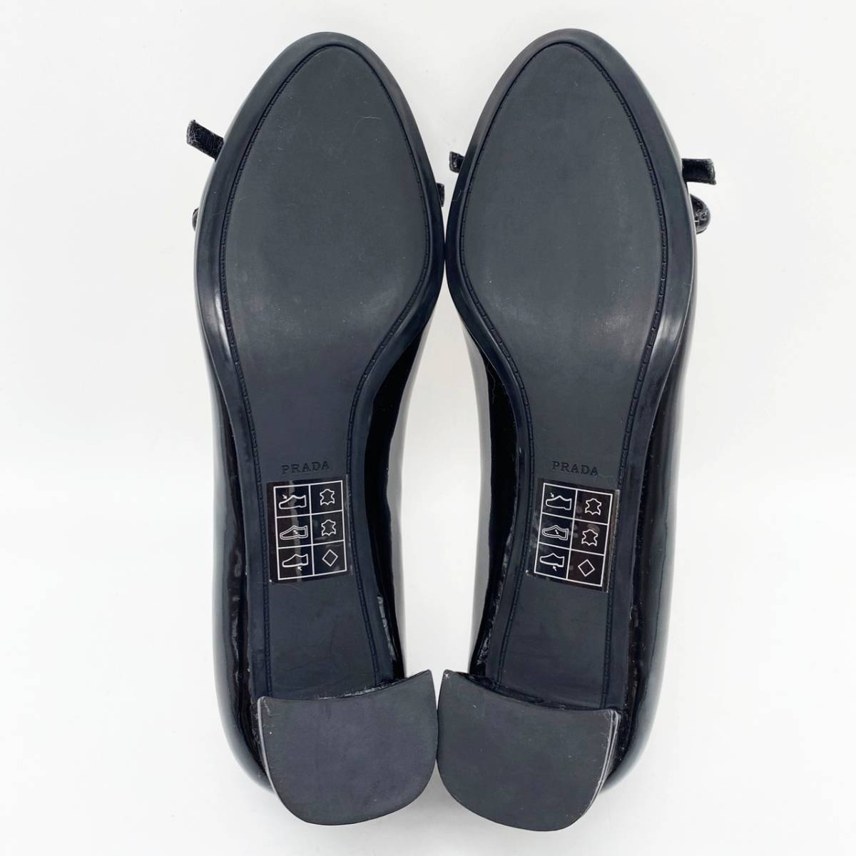 【美品】PRADA プラダ DNC648 パンプス 35 エナメル レディース ブラック