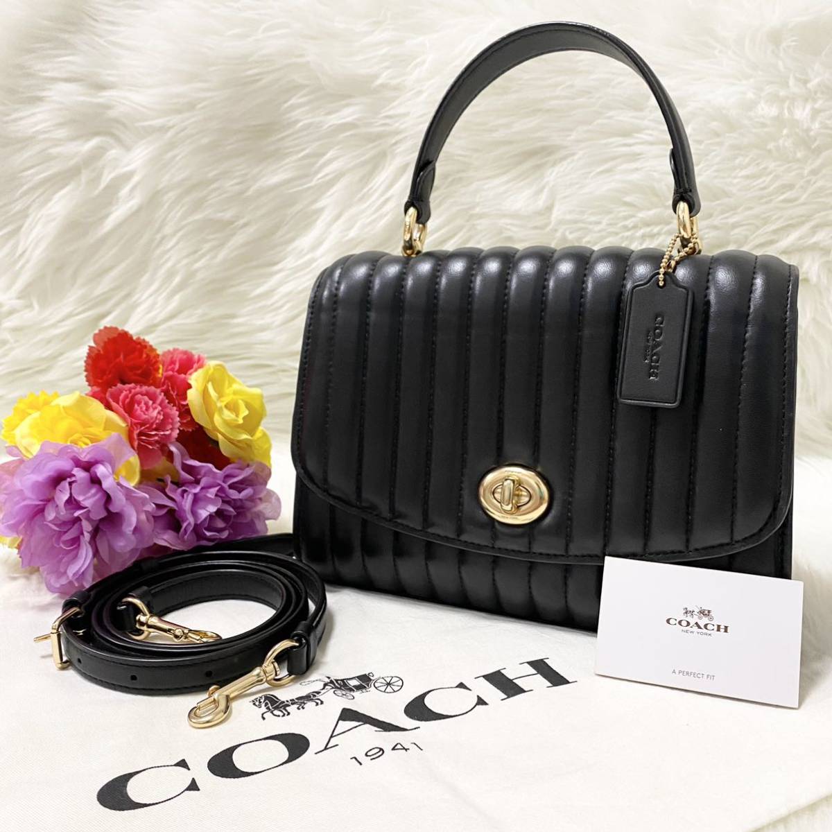 未使用】COACH コーチ リニア ハンドバッグ ショルダーバッグ 2way