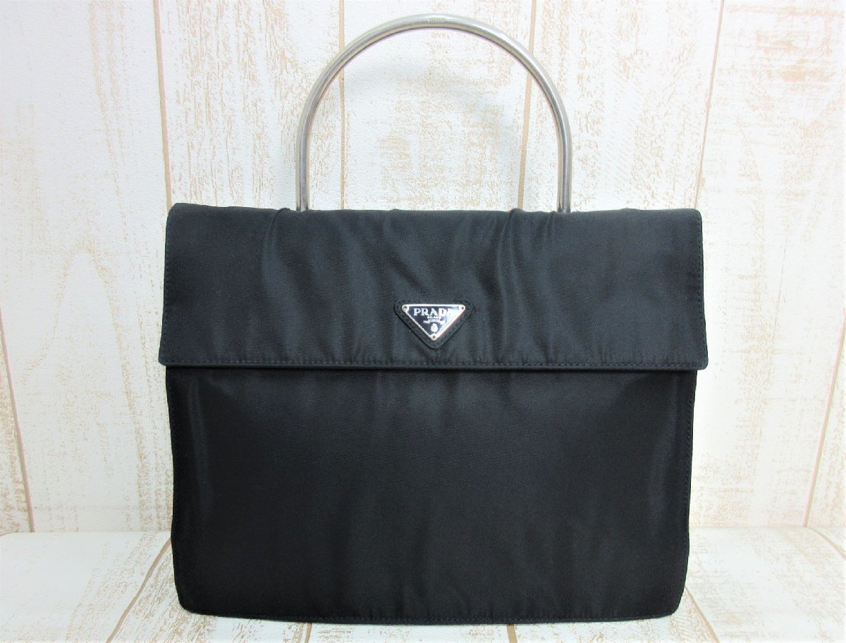 PRADA/プラダ:メタルハンドル ナイロン ハンドバッグ METAL PRADA/プラダ:メタルハンドル ナイロン ハンドバッグ METAL