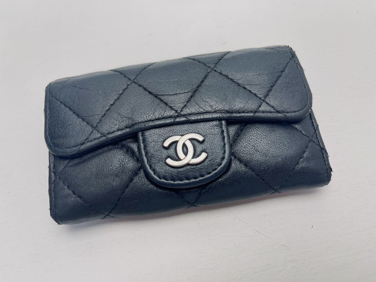 D763 シャネル CHANEL キーケース マトラッセ ラムスキン 黒 6連 shop