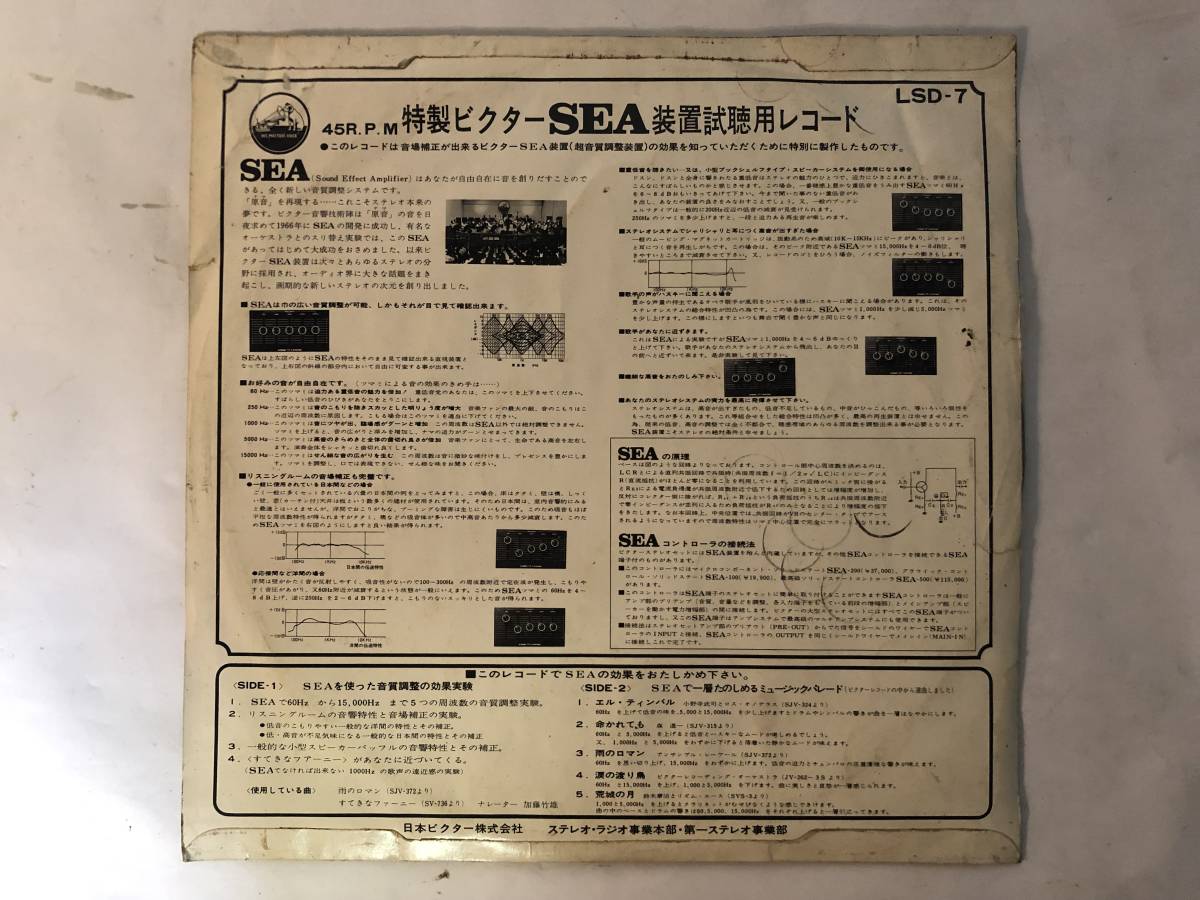 20729S 12inch EP★VICTOR/ビクター SEA システム試聴用レコード★LSD-7_画像2