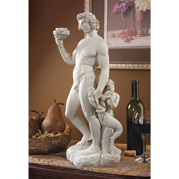 ミケランジェロ作の彫刻 バッカス レプリカ複製置物古典彫像神話ディオニュソス神の像ギリシャ神話ローマ神話ルネサンス置物オブジェ西洋