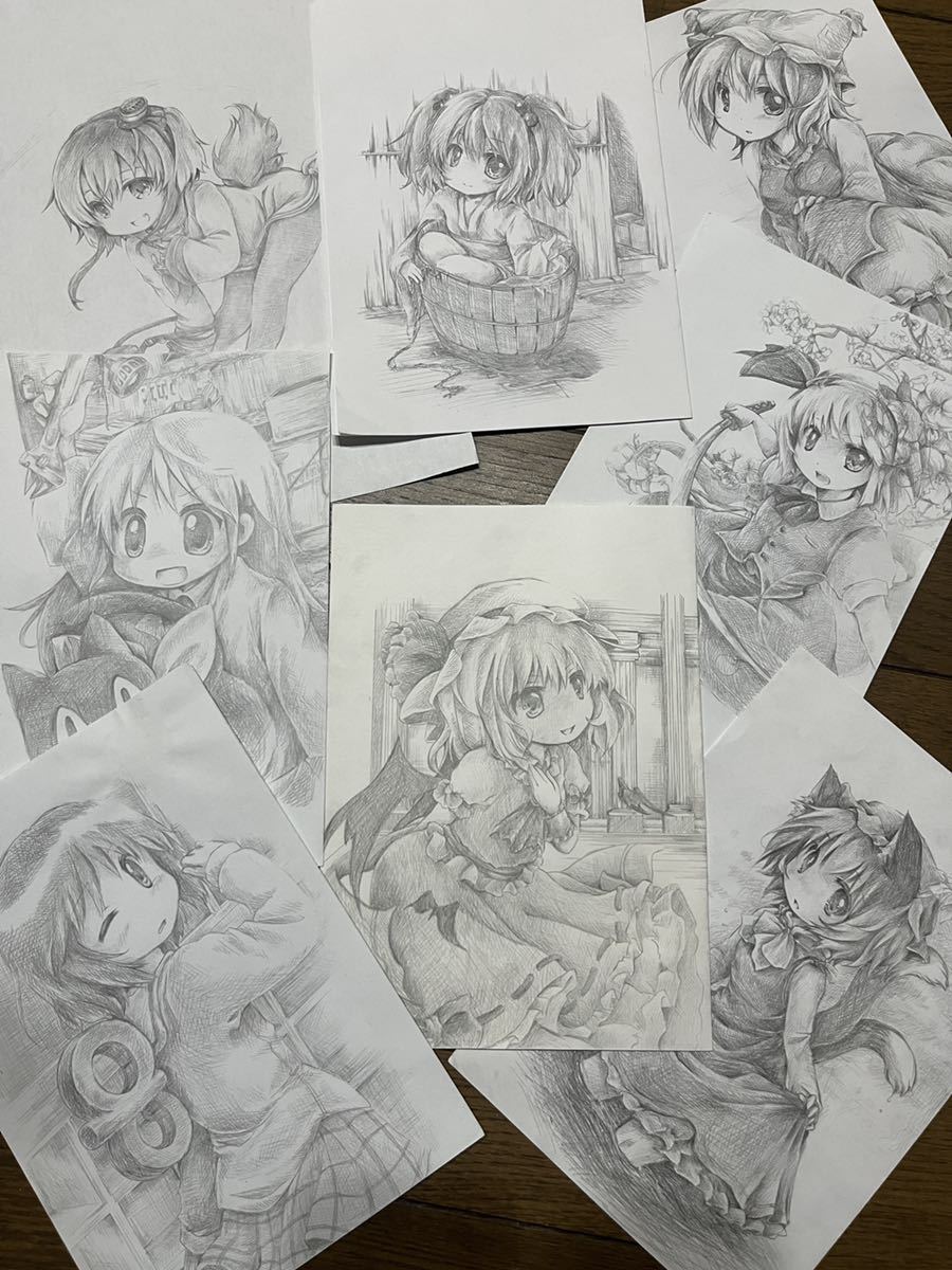 Yahoo!オークション - 同人 手描きイラスト 原画8点セット Yahoo!オークション - 同人 手描きイラスト 原画8点セット