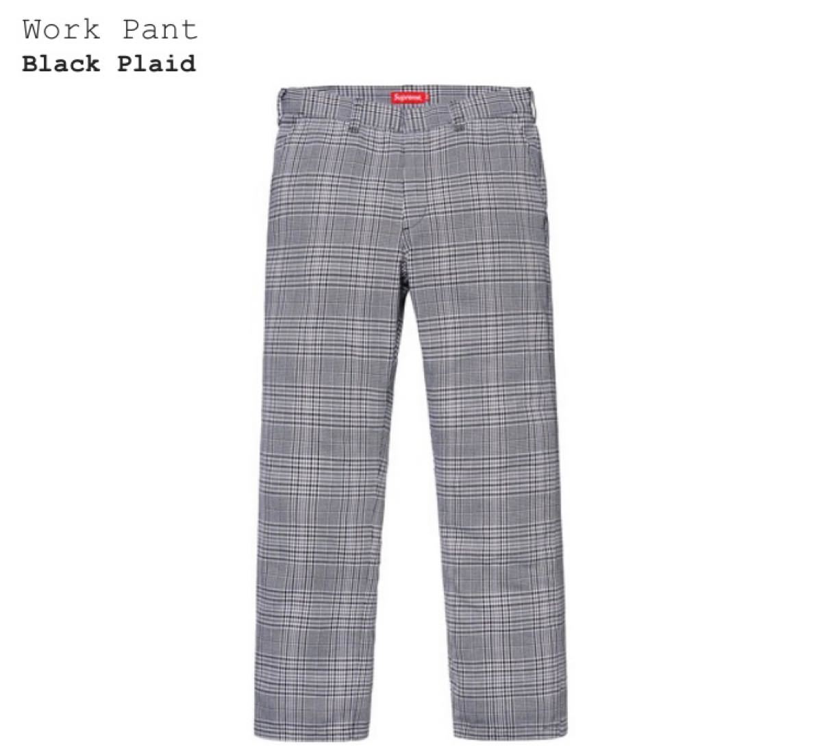 Supreme Work Pant シュプリーム ワーク パンツ Black Plaid 34インチ