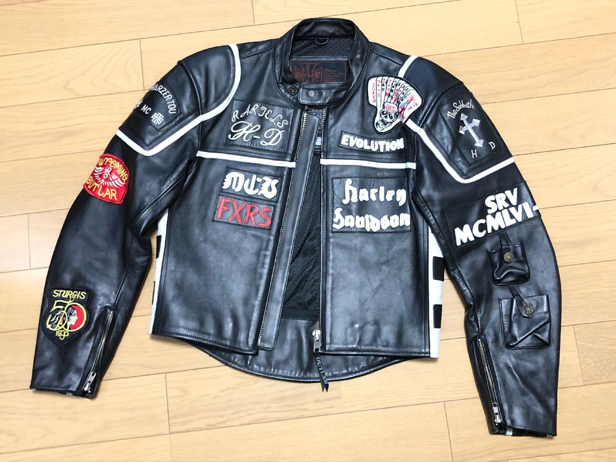 最終値下げ!□当時物 OUTLAW 本革 リアル ハーレーダビットソン