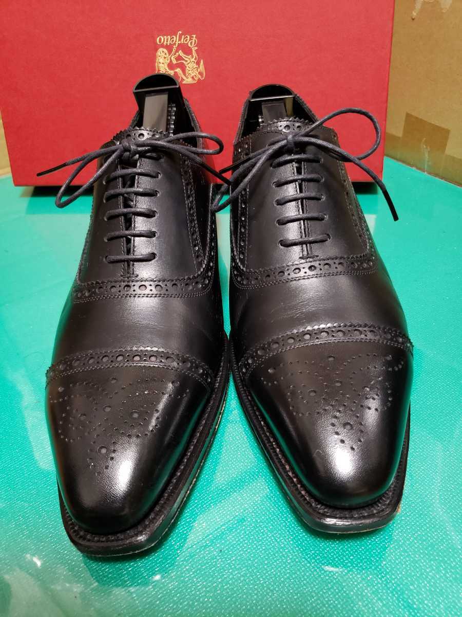 極美品:PERFETTO ペルフェット セミブローグ ハーフブローグ