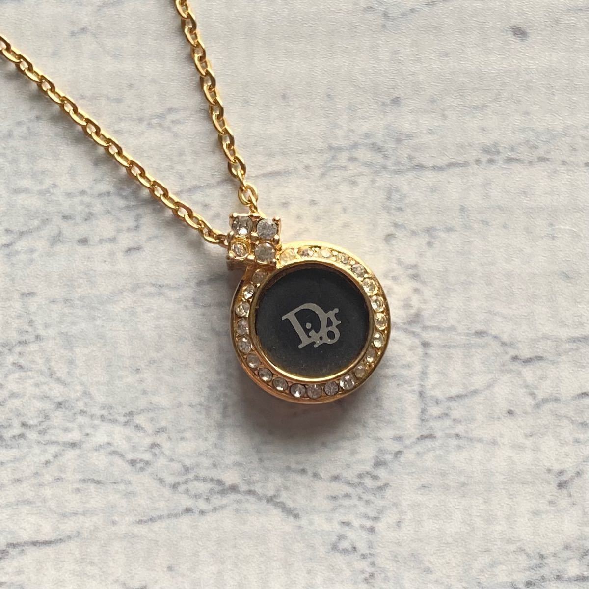 トップ】 Christian Dior - DIOR ディオール ネックレス ロゴ ゴールド 安い販売 Christian Dior 美品 ネックレス ストーン ロゴ ディオール ネックレス