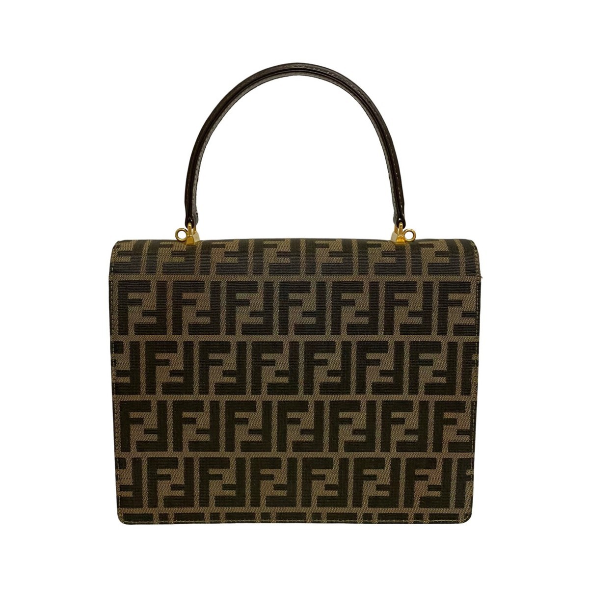 衝撃特価 極 美品 FENDI フェンディ ズッカ 柄 FF ロゴ レザー 本革
