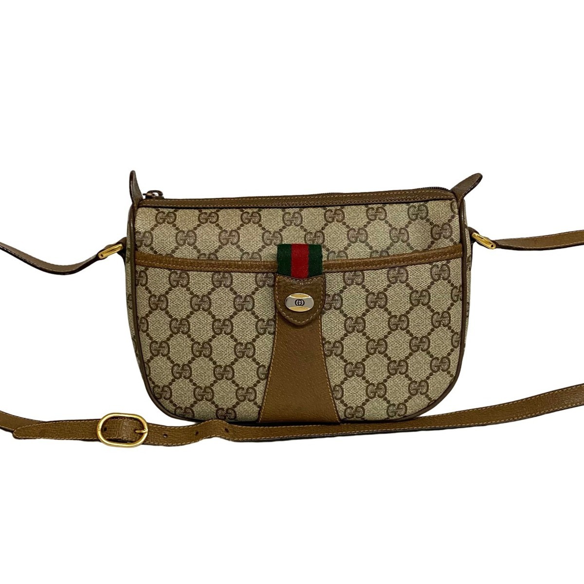 極 美品 GUCCI グッチ ヴィンテージ GG ロゴ 金具 シェリーライン