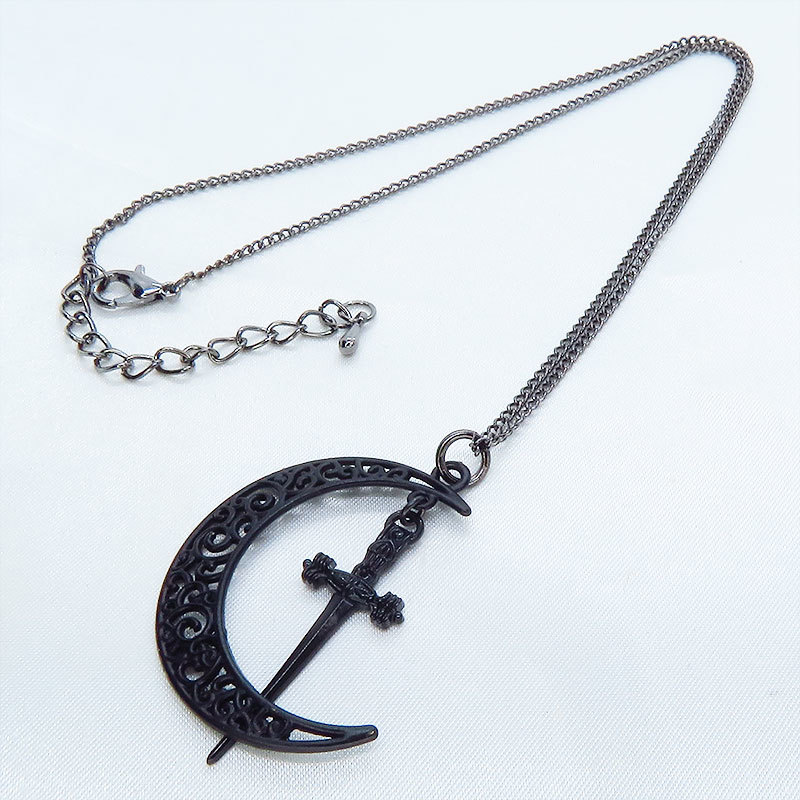  gothic style ... pattern. go in .. black. three day month .so-do(.). combination . pendant * necklace adjuster attaching 