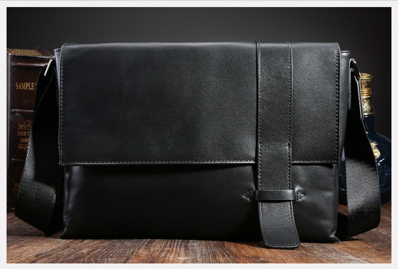 メンズバッグ 本革 レザー ショルダーバッグ 斜め掛けバッグ メッセンジャーバッグ iPad対応 ビジネスバッグ 出張 通勤 ブラック