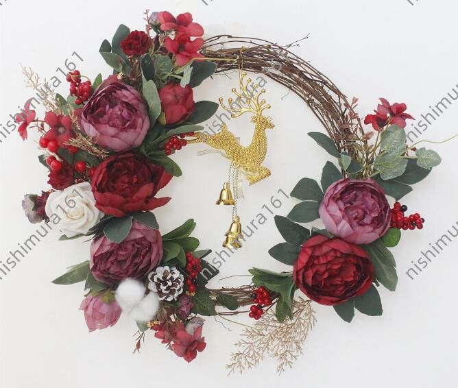  hand made ** Christmas wreath * wall decoration * ornament **.. artificial flower 