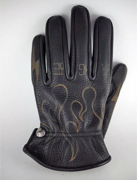 Vin&Age vi n and eijiNAKED GLOVESneikdo mountain sheep leather VG22 BLACK-S silver studs aging processing glove spring summer autumn for soft tattoo