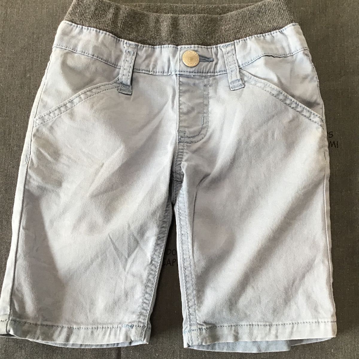 used ребенок одежда [ запад сосна магазин CHEROKEE 110 размер бледно-голубой укороченные брюки ] брюки / выгорел цвет кромка .... царапина есть 