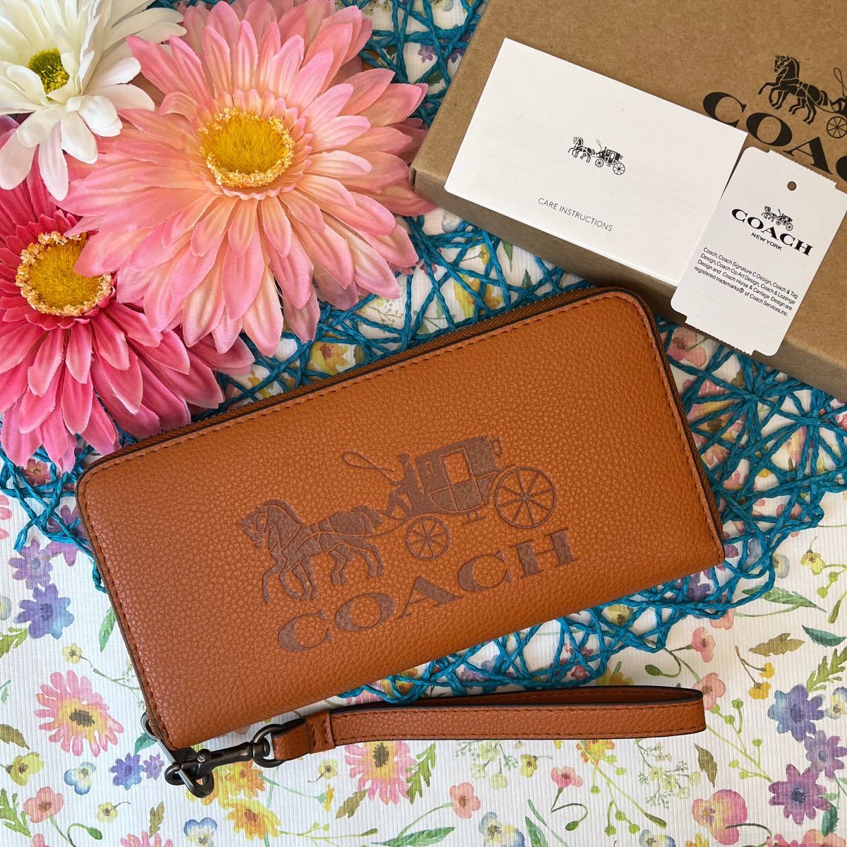 COACH 長財布 馬車 ブラウン ストラップ Yahoo!フリマ（旧）+