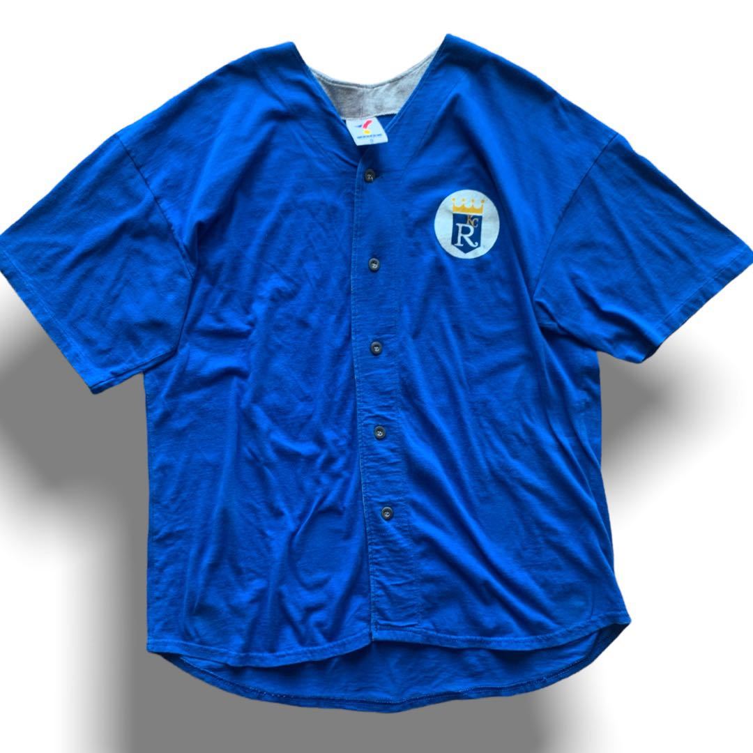 220223BRB18● KC ROYALS 90S 90'S USA製 Baseball shirts ベースボールシャツ BASEBALL ベースボールシャツ