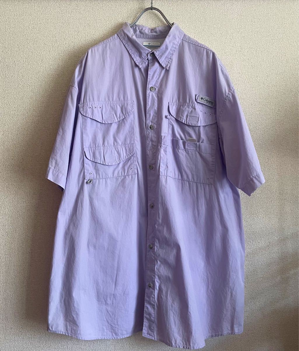 レアカラー 希少 90s columbia pfg コロンビア 半袖シャツ shirt