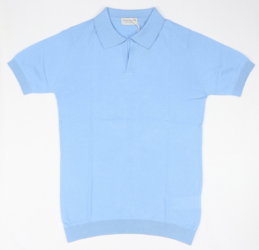 新品 John Smedley　ジョンスメドレー 最高級シーアイランドコットン　ポロシャツ Sサイズ 　EVENTIDE BLUE