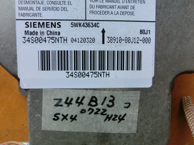 SX4 コンピューター 平成24年 DBA-YA11S エアバック 38910-80J12-000 19.3万km 1.5XG_画像3