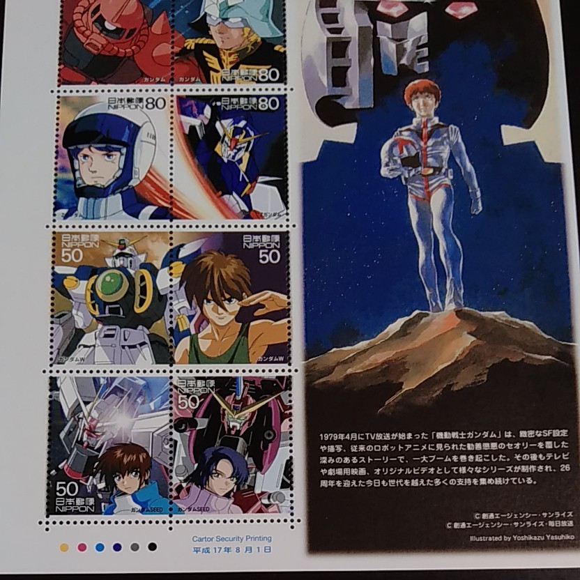 切手シート　機動戦士ガンダム　アニメヒーローヒロインシリーズ
