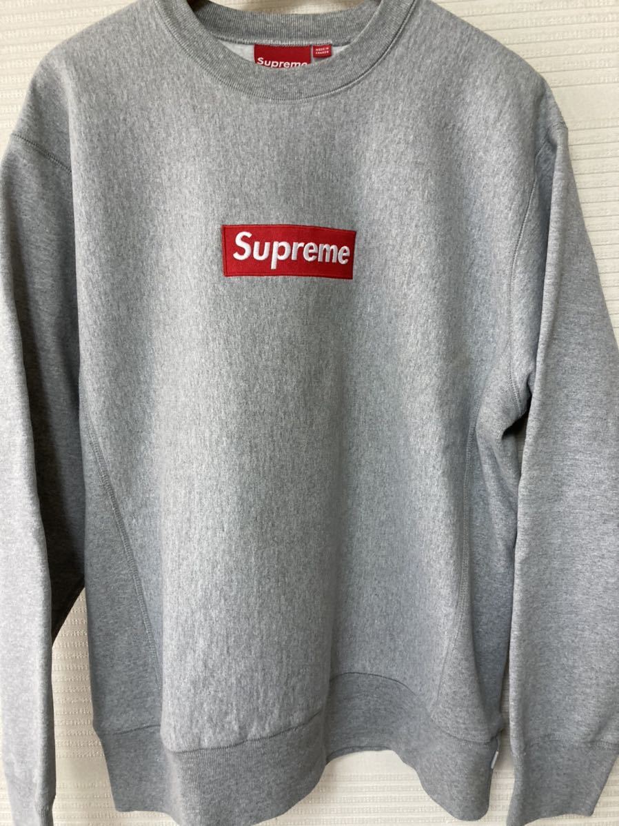 XL Supreme Box Logo Crewneck GRAY ボックスロゴ スウェット クルー