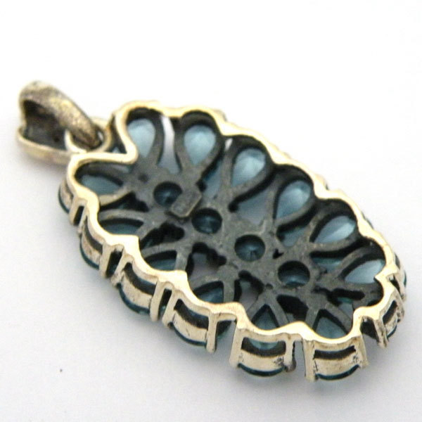  free shipping *{ special price goods / limitation } Power Stone accessory blue topaz sv925 pendant 