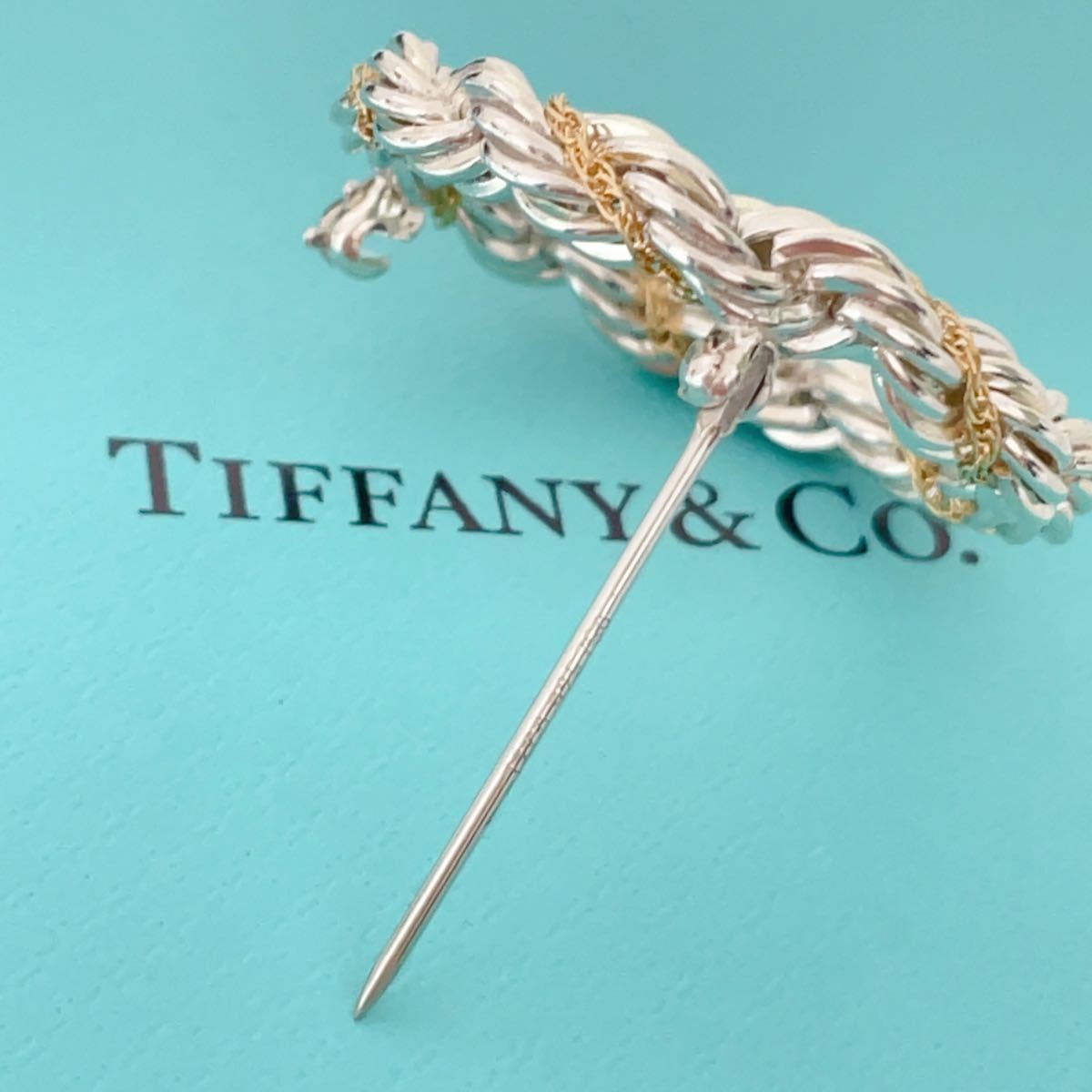 希少美品TIFFANY&Co.ティファニーツイストサークルブローチ