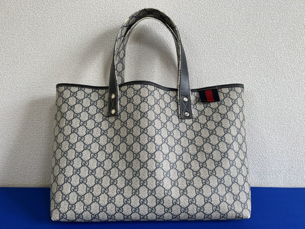 GUCCI グッチ シェリーライン ネイビー GGプラス トートバッグ www
