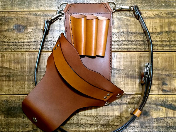 シザーケース プロ用モデル レザー 革 シザーホルダー ヌメ革 本革